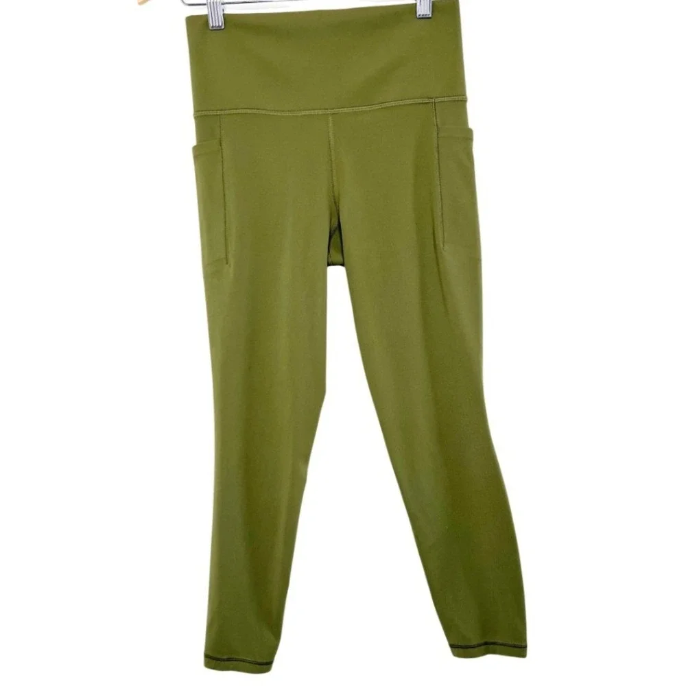 Athleta Salutation Stash Pocket II 7/8 Tight Olive Green High Rise Leggings S - Picture 2 of 8